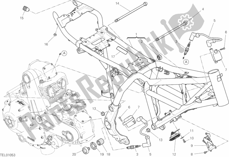 Wszystkie części do Rama Ducati Scrambler Desert Sled 803 2017